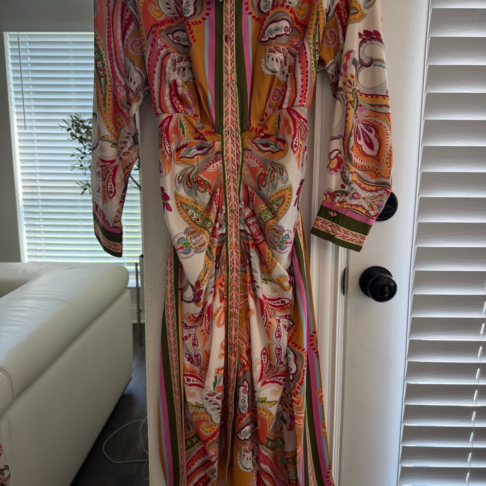 NWT Antonio Melani Roxanne Paisley Long Sleeve Midi Dress - Picture 6 of 7